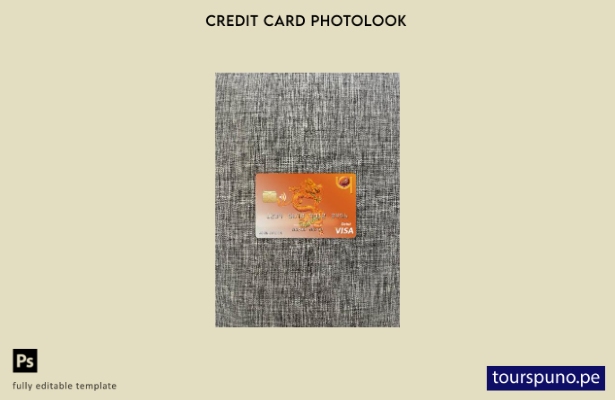 listo para imprimir plantilla frontal de aspecto fotográfico de tarjeta visa  47
